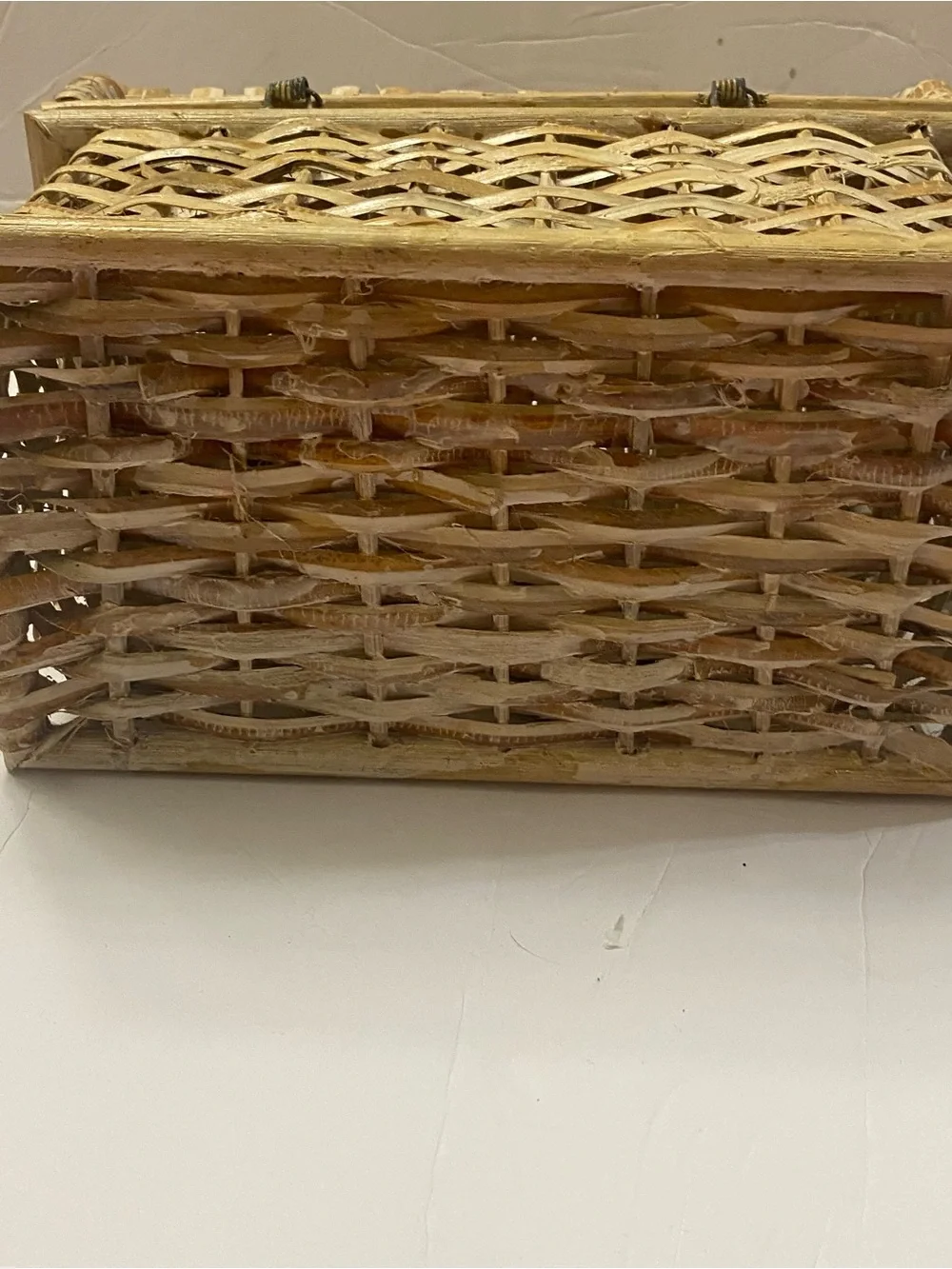 Natural Woven Rattan Storage Basket - Tan chest hand made hinges collection